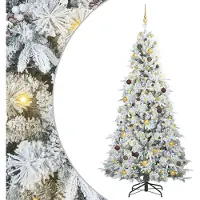 vidaXL Kunstmatige Hinged Kerstboom met 300 LED Wit 240 cm PE en PVC