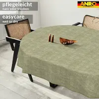 ANRO Tafelkleed Effen linnenlook Meerkleurig Ovaal 180x140cm Met sierband Afwasbaar Waterafstotend