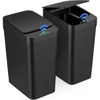 DNA Prullenbak - Prullenbak Badkamer - Prullenbak met Sensor - Zwart - 24cm x 17cm x 37cm