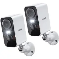 IeGeek 2K Draadloze Beveiligingscamera Buiten met Accu - WiFi IP Camera met Kleuren Nachtzicht, PIR Bewegingsdetectie en App 2pcs