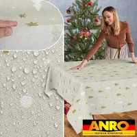 ANRO Tafelkleed Kerstbomen Meerkleurig 180x120cm Rechte rand Afwasbaar Waterafstotend