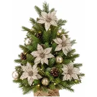 COSY&TRENDY Cosy & Trendy Decoratie rozen bloemen - 24x st - champagne - glitter - op clip - 8 cm - kerstversiering