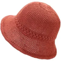 VHV -Premium Zonnehoed Dames - UPF 51+ UV-bescherming Strohoed - Opvouwbare Vissershoedje met Brede Rand - Elegant Bucket Hat voor Outdoor Kamperen, Strand en Reizen - Rood