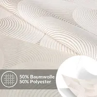 ANRO Tafelkleed Grijze cirkels Beige Ovaal 260x140cm Met sierband Afwasbaar Waterafstotend