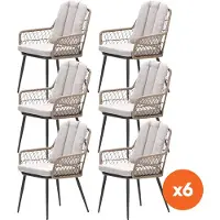 Garden Impressions Set van 6 - GI Allasio dining tuinstoelen - Carbon black/Zand