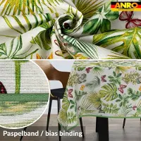 ANRO Tafelkleed Vlinders en bladeren Meerkleurig 180x100cm Met sierband Afwasbaar Waterafstotend