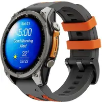 CubeNest Premium sporthorlogeband 22 mm Grijs/Oranje - geschikt voor Garmin smartwatch