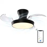 Evolar Smart Plafondventilator met Verlichting en WiFi - 71 cm -Stille Plafondlamp met Ventilator - Dimbaar Warm Wit Licht (LED) - EVO-CF3050BWW
