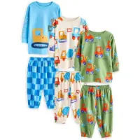 Next - Jongens - Set van 3 oversized pyjama's met lange mouwen - Blauw