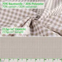 ANRO Tafelkleed Vichy ruit Grijs 280x140cm Met sierband Afwasbaar Waterafstotend Binnen & Buiten