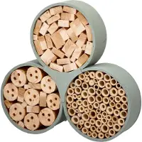Progarden Insectenhotel Bugsy - hout - naturel/groen - 30 x 6 x 28 cm - bijenhotel / Insectenhuis