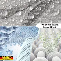 ANRO Tafelkleed Geschetste bladeren Grijs 350x140cm Rechte rand Afwasbaar Waterafstotend