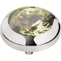 Melano Vivid Season CZ steentje Khaki Zilver | 5 mm