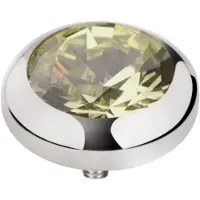 Melano Vivid Season CZ steentje Khaki Zilver | 5 mm