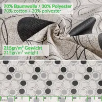 ANRO Tafelkleed Grijze cirkels Grijs 280x140cm Rechte rand Afwasbaar Waterafstotend Binnen & Buiten