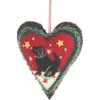 MEA Hart met hond, vilt 9x3x11,5cm