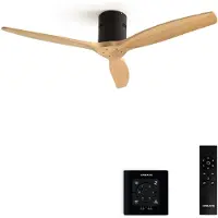 Create - Plafondventilator 40W silent 100% hout - S - Geen licht - Controller voor wandmontage - WIND CALM NATURAL WOOD