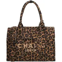 Charm London Bond Avenue Laptopschoudertas - 15.6" laptopvak - luipaard