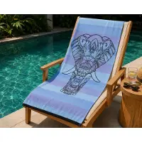 Gerimport Strandlaken Olifant - Strandhanddoek – Katoen/Polyester - 160 x 80 cm – Extra Groot