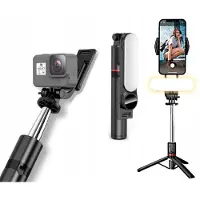 Webski Selfie Stick met Statief, LED-lamp & Bluetooth Afstandsbediening