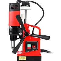 Happiq magnetische boormachine met standaard - 1300W, 810 RPM met 11-delige boorset max. Ø 40 mm - Rood, 400x400 cm