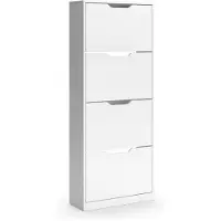 Vicco Schoenklaprek Luca, Wit, 59 x 146 cm met 4 kantelbare compartimenten