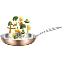 ROYAL SWISS Koekenpan 24 cm – Tri-Ply RVS – PFAS-vrij – 18/10 RVS – Inductie pan – Geschikt voor Alle Warmtebronnen