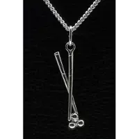 MOOYE ® - Collectie Zilveren Biljartkeu ketting hanger - met bal
