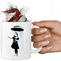 FUNNYCASE Merkloos Stijlvolle Witte Mok 330ml met Pop-Art Design - Perfect voor Jongeren