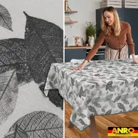 ANRO Tafelkleed Bladeren Meerkleurig 240x140cm Met sierband Afwasbaar Waterafstotend Binnen & Buiten