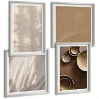 Tulup 4-Delige Schilderij Set - Structuren en texturen in een minimalistische stijl - 40 x 40 cm en 40 x 60 cm - Muurdecoratie - Wanddecoratie - Slaapkamer - Stijlvolle Muurdecoratie