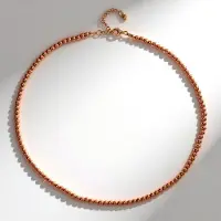 Cavill - Zilveren Halsketting - 925 Sterling Zilver met Roségouden Laag - Rozen Hematiet Kralen 4 mm - Luxe, Elegante, Verstelbare Damesketting