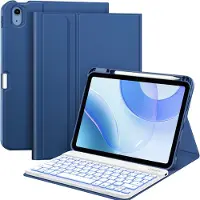 SP Ipad Hoes met Toetsenbord - Toetsenbordhoes met Penhouder - Toetsenbordhoes voor Ipad A16 - Donkerblauw - 29cm x 21cm x 4cm