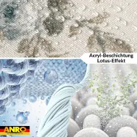 ANRO Tafelkleed Rozen Blauw Ovaal 160x140cm Met sierband Afwasbaar Waterafstotend Binnen & Buiten