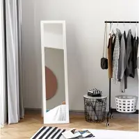 STILVORA Spiegel Vrijstaand Wandmontage Volledige Lengte Met Mdf Lijst 37 X 37 X 154 Cm Wit Rechthoek Voor Slaapkamer En Kleedruimte