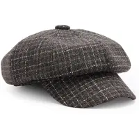 Manfield - Unisex - Grijze geruite pet - Maat 1