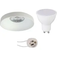 BES LED GU10 Inbouwspot Set - Mat Wit - Inbouw Rond - Pragmi Vrito Pro - 4W - Warm Wit 3000K - Ø82mm