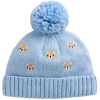 Next - Jongens - Gebreide babymuts met pompon - Blauw