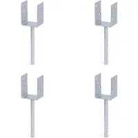 Alberts 4 x U-paaldrager mit Riffelstahl-betonanker, 81x104 mm, betonanker 200 mm, thermisch verzinkt, voor inbetonneren
