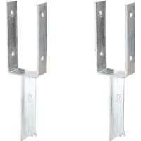 Alberts 2 x U-paaldrager mit betonanker aus T-Eisen, 91x200 mm, thermisch verzinkt, voor inbetonneren, betonanker 200 mm