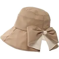 VHV -Dames Zonnehoed met Brede Rand Khaki - UPF50+ UV Beschermende Strandhoed - Opvouwbare Zomerhoed met Stijlvolle Strik - Ideale Vakantiehoed voor Strand en Reizen