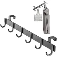 OKWISH Deurkapstok Ruimtebesparend- Met Viltpads - Voor Badkamer en Slaapkamer - 32 x 9 x 4 cm - Roestvrij Staal - Grijs