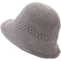 VHV -Premium Zonnehoed Dames - UPF 55+ UV-bescherming Strohoed - Opvouwbare Vissershoedje met Brede Rand - Elegant Bucket Hat voor Outdoor Kamperen, Strand en Reizen - Grijs