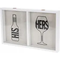 Koopman Decoratieve Barcontainer - Wandmontage - 25,5x40cm - MDF en Glas - Voor Kronen