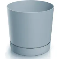 Prosperplast Tubo - Bloempot - Grijs - Met Schotel - Kunststof
