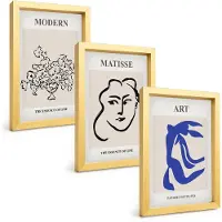 Tulup 4-Delige Schilderij Set - Abstracte posters in de minimalistische stijl van Henri Matisse. - 20 x 30 cm - Wanddecoratie - Muurdecoratie - Woonkamer - Interieur Decoratie