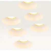 LUSENZ Set van 6 Trimless Inbouwspots Junaro bianco - Inbouwdiepte 100mm - GU10-fitting - IP20 voor binnen - Wit - Met doorlusbedrading