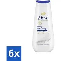 Dove 6 x Douchecrème - Deeply Nourishing - 225 ml - Douchegel - - Verzorgende Douchegel - Hydraterende Douchegel - Droge Huid