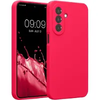 Kwmobile telefoonhoesje geschikt voor Samsung Galaxy A27 5G - TPU backcover met siliconen coating - Smartphone case in neon roze