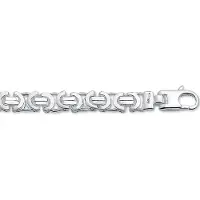 Vigor ketting konings plat 6,5 mm - Zilver